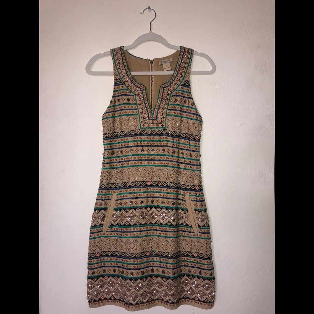 Lucky Brand Beaded Embroidered Dress